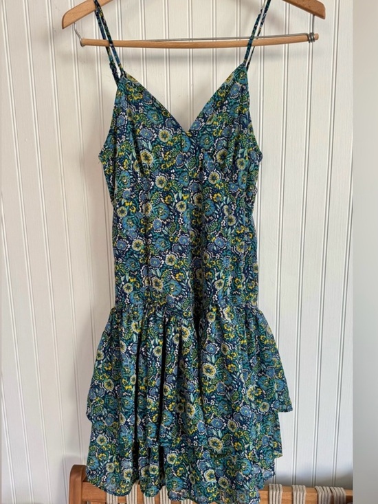 Japna Dresses & Skirts - Japna Teal Floral Tiered Mini Dress XS